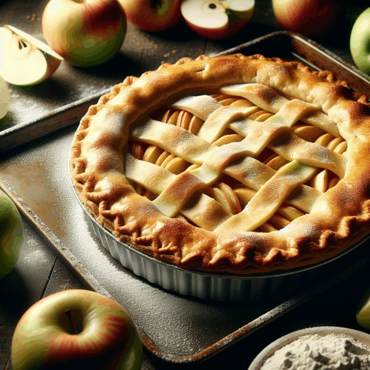 Szarlotka – przepis na dużą blachę z mąki krupczatki i jabłek